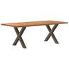 Eettafel Rechthoekig Massief Eikenhout Lichtbruin