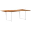 Eettafel Met Natuurlijke Rand 200X100X74 Cm Massief Eikenhout Wit
