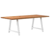 Eettafel Rechthoekig 180X90X74 Cm Massief Eikenhout Lichtbruin Wit