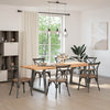 Eettafel Rechthoekig 180X90X74 Cm Massief Eikenhout Lichtbruin Antraciet
