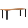 Eettafel Rechthoekig 240X100X74 Cm Massief Eikenhout Lichtbruin Zwart
