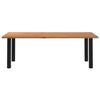 Eettafel Rechthoekig 240X100X74 Cm Massief Eikenhout Lichtbruin Zwart