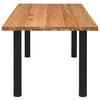 Eettafel Rechthoekig 240X100X74 Cm Massief Eikenhout Lichtbruin Zwart
