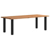 Eettafel Rechthoekig 240X100X74 Cm Massief Eikenhout Lichtbruin Zwart