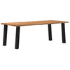 Eettafel Rechthoekig 240X90X74 Cm Massief Eikenhout Lichtbruin Zwart