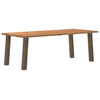 Eettafel Rechthoekig 240X80X74 Cm Massief Eikenhout Lichtbruin Naturel