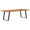 Eettafel Rechthoekig 200X120X74 Cm Massief Eikenhout Lichtbruin Natuurlijk Staal
