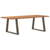 Eettafel Rechthoekig 320X90X74 Cm Massief Eikenhout Lichtbruin Natuurlijk Staal