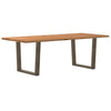 Eettafel Rechthoekig 320X120X74 Cm Massief Eikenhout Natuurlijk Staal