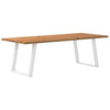 Eettafel Rechthoekig 180X80X74 Cm Massief Eikenhout Lichtbruin Wit