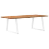 Eettafel Rechthoekig 200X80X74 Cm Massief Eikenhout Lichtbruin Wit