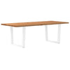 Eettafel Met Natuurlijke Rand 200X100X74 Cm Massief Eikenhout Wit