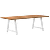 Eettafel Rechthoekig 180X90X74 Cm Massief Eikenhout Lichtbruin Wit