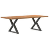 Eettafel Met Natuurlijke Rand Eikenhout Lichtbruin