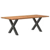 Eettafel Met Natuurlijke Rand Massief Eikenhout Rechthoekig
