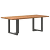 Eettafel Met Natuurlijke Rand Massief Eikenhout Rechthoekig