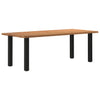 Eettafel Met Natuurlijke Rand Massief Eikenhout Rechthoekig Zwart