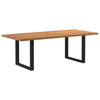 Eettafel Met Natuurlijke Rand Massief Eikenhout Rechthoekig