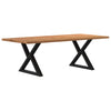 Eettafel Met Natuurlijke Rand Eikenhout Lichtbruin