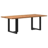 Eettafel Met Natuurlijke Rand Massief Eikenhout Rechthoekig