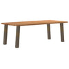 Eettafel Met Natuurlijke Rand 220X100X74 Cm Massief Eikenhout Natuurlijk Staal