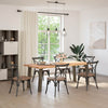 Eettafel Met Natuurlijke Rand 220X100X74 Cm Massief Eikenhout Natuurlijk Staal