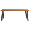 Eettafel Met Natuurlijke Rand 220X100X74 Cm Massief Eikenhout Natuurlijk Staal