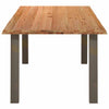 Eettafel Met Natuurlijke Rand 220X100X74 Cm Massief Eikenhout Natuurlijk Staal