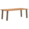 Eettafel Met Natuurlijke Rand 220X100X74 Cm Massief Eikenhout Natuurlijk Staal