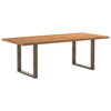 Eettafel Met Natuurlijke Rand Massief Eikenhout Rechthoekig