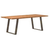 Eettafel Met Natuurlijke Rand 220X120X74 Cm Massief Eikenhout Naturel