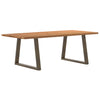 Eettafel Met Natuurlijke Rand 280X80X74 Cm Massief Eikenhout Natuurlijk Staal