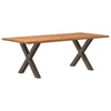 Eettafel Met Natuurlijke Rand Massief Eikenhout Rechthoekig