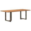 Eettafel Met Natuurlijke Rand Massief Eikenhout Rechthoekig