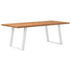 Eettafel Met Natuurlijke Rand Massief Eikenhout Rechthoekig Wit