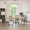 Eettafel Met Natuurlijke Rand 220X100X74 Cm Massief Eikenhout Wit
