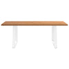 Eettafel Met Natuurlijke Rand 220X100X74 Cm Massief Eikenhout Wit
