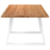 Eettafel Met Natuurlijke Rand 220X100X74 Cm Massief Eikenhout Wit