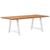 Eettafel Met Natuurlijke Rand Massief Eikenhout Rechthoekig Wit