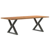 Eettafel Met Natuurlijke Rand Eikenhout Lichtbruin