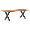 Eettafel Met Natuurlijke Rand Massief Eikenhout Rechthoekig