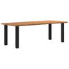 Eettafel Met Natuurlijke Rand Massief Eikenhout Rechthoekig Zwart