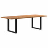 Eettafel Met Natuurlijke Rand Massief Eikenhout Rechthoekig