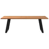 Eettafel Met Natuurlijke Rand 240X100X74 Cm Massief Eikenhout Zwart