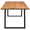 Eettafel Met Natuurlijke Rand 240X100X74 Cm Massief Eikenhout Zwart
