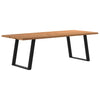 Eettafel Met Natuurlijke Rand 240X100X74 Cm Massief Eikenhout Zwart