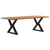 Eettafel Met Natuurlijke Rand Eikenhout Lichtbruin