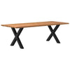 Eettafel Met Natuurlijke Rand Massief Eikenhout Rechthoekig