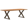 Eettafel Met Natuurlijke Rand Eikenhout Lichtbruin