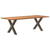 Eettafel Met Natuurlijke Rand Massief Eikenhout Rechthoekig